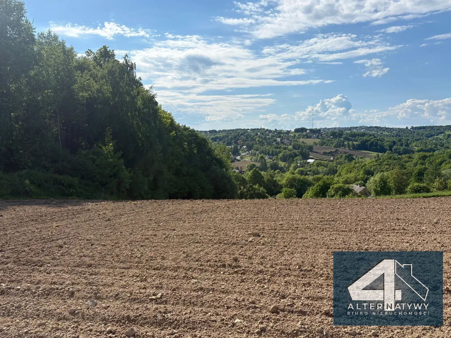 Płaska widokowa działka gmina Wieliczka 7