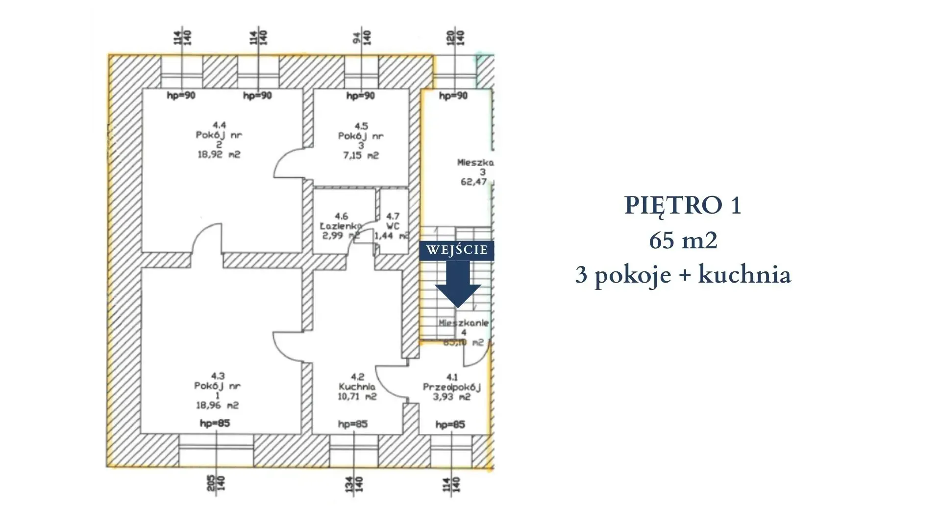 Mieszkanie z ogródkiem 3 pokoje i kuchnia 16