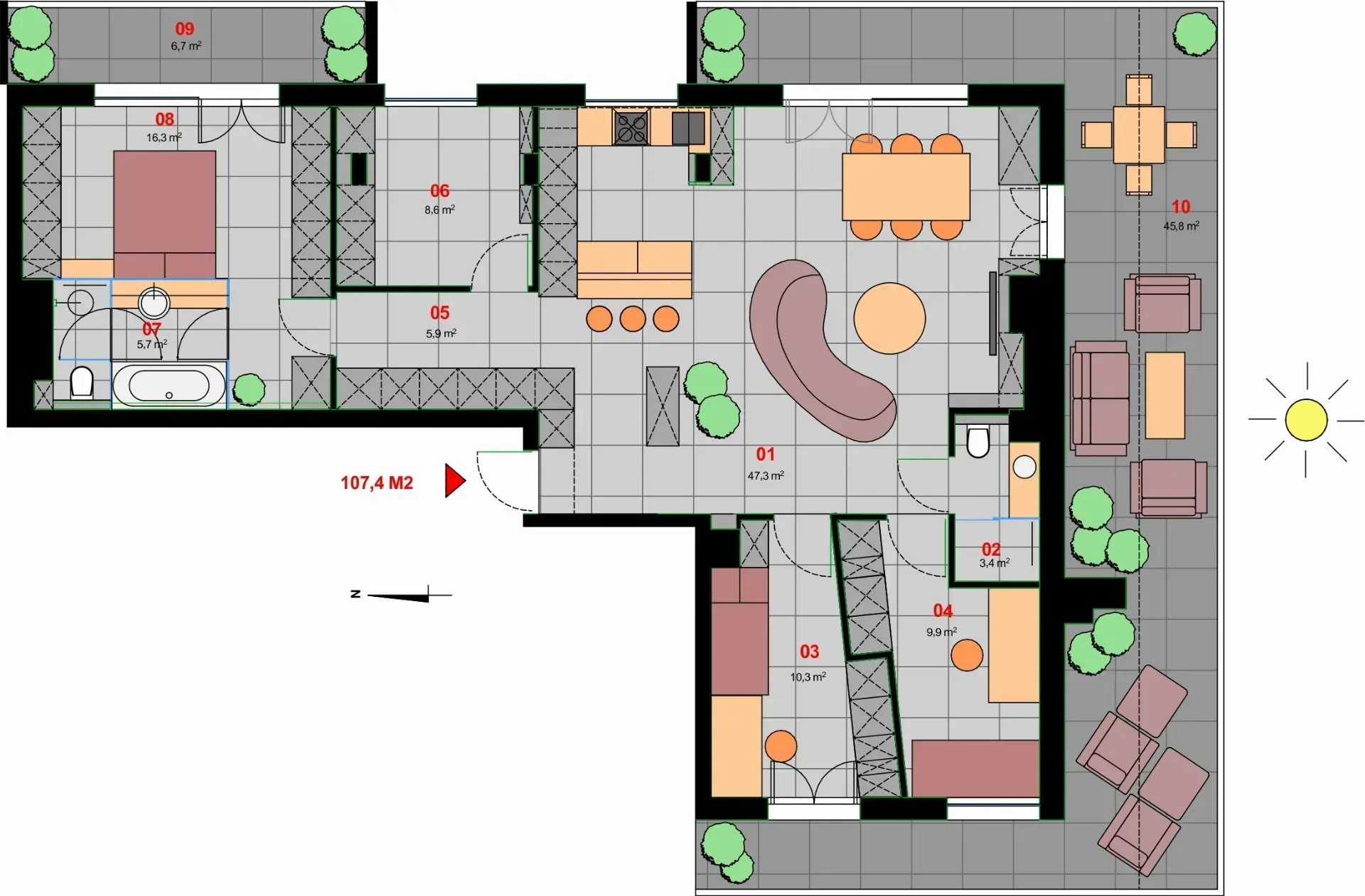 Apartament Premium z dużym tarasem I 105,72 m² 15