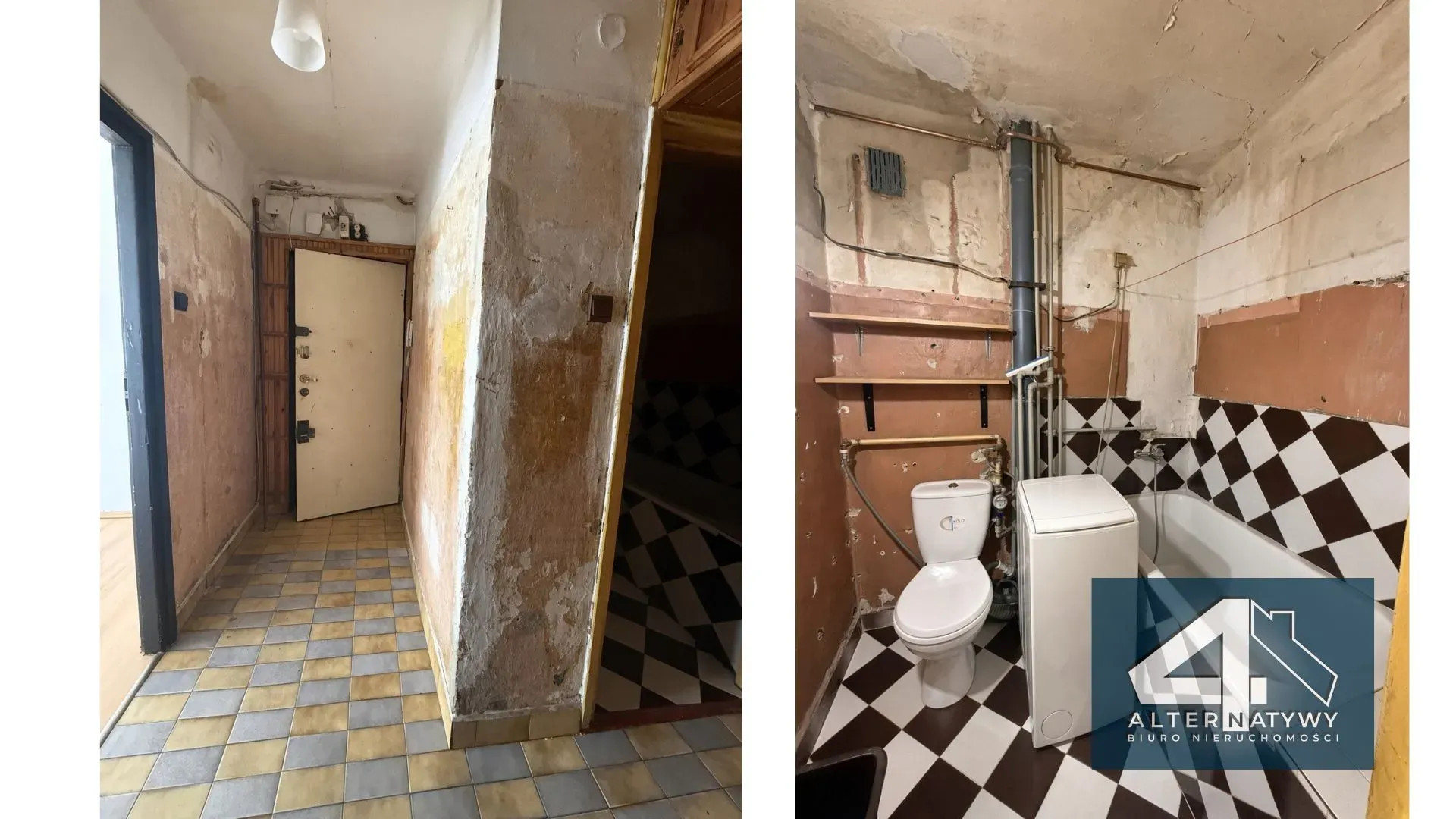 2 pokoje 45,57m²|Do remontu| Piotrków Tryb. 5