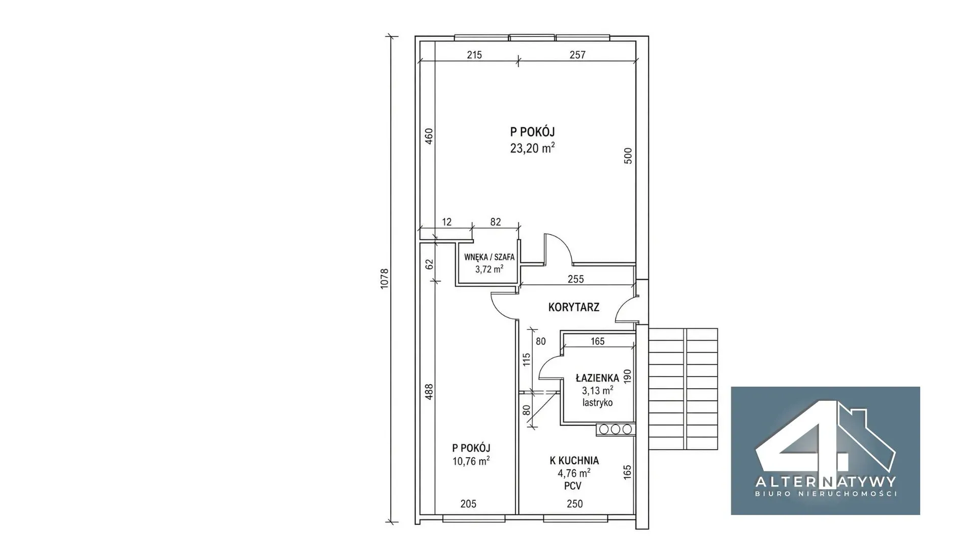 2 pokoje 45,57m²|Do remontu| Piotrków Tryb. 6